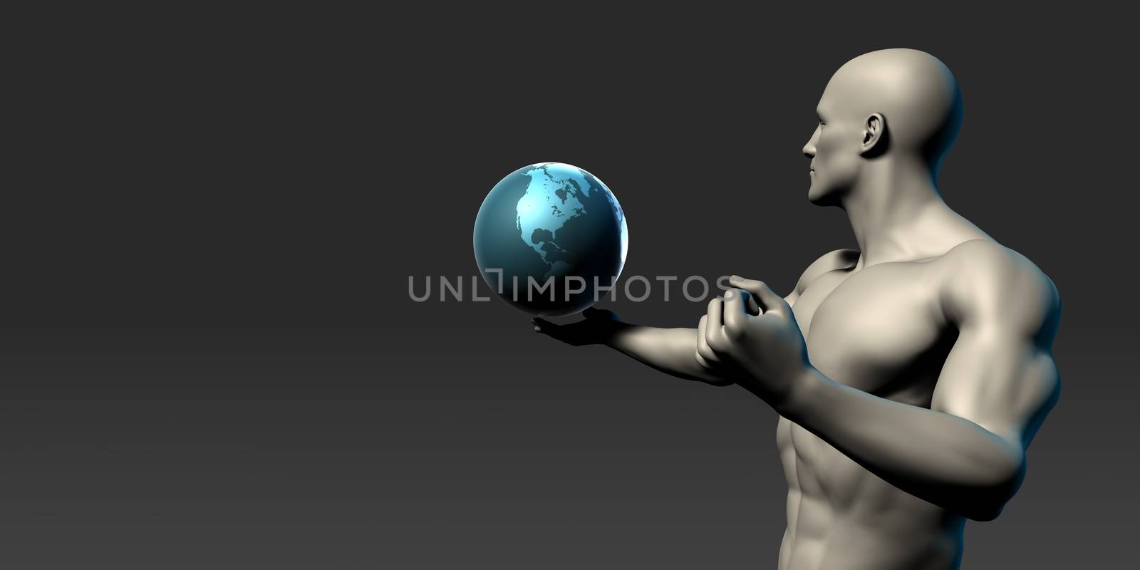 Leadership Concept with Man Holding a Globe