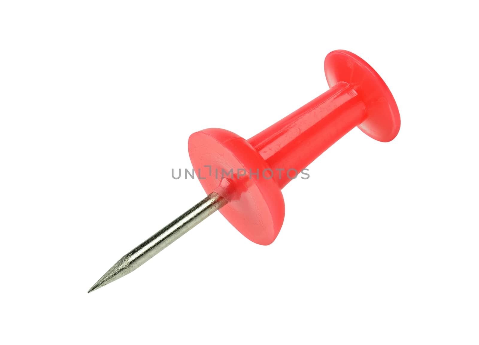 close up of a red pushpin board isolated on white background