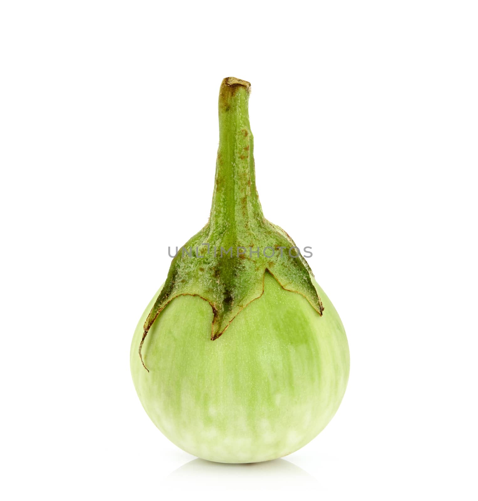 Thai green eggplant on a white background