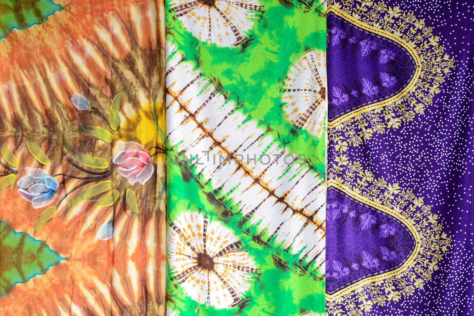 Background of three beautiful batik.