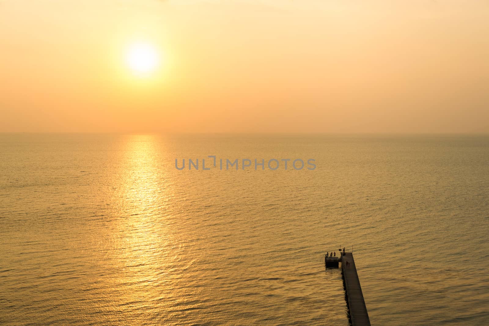 Wooden pier at Samui island at sunset or sunrise