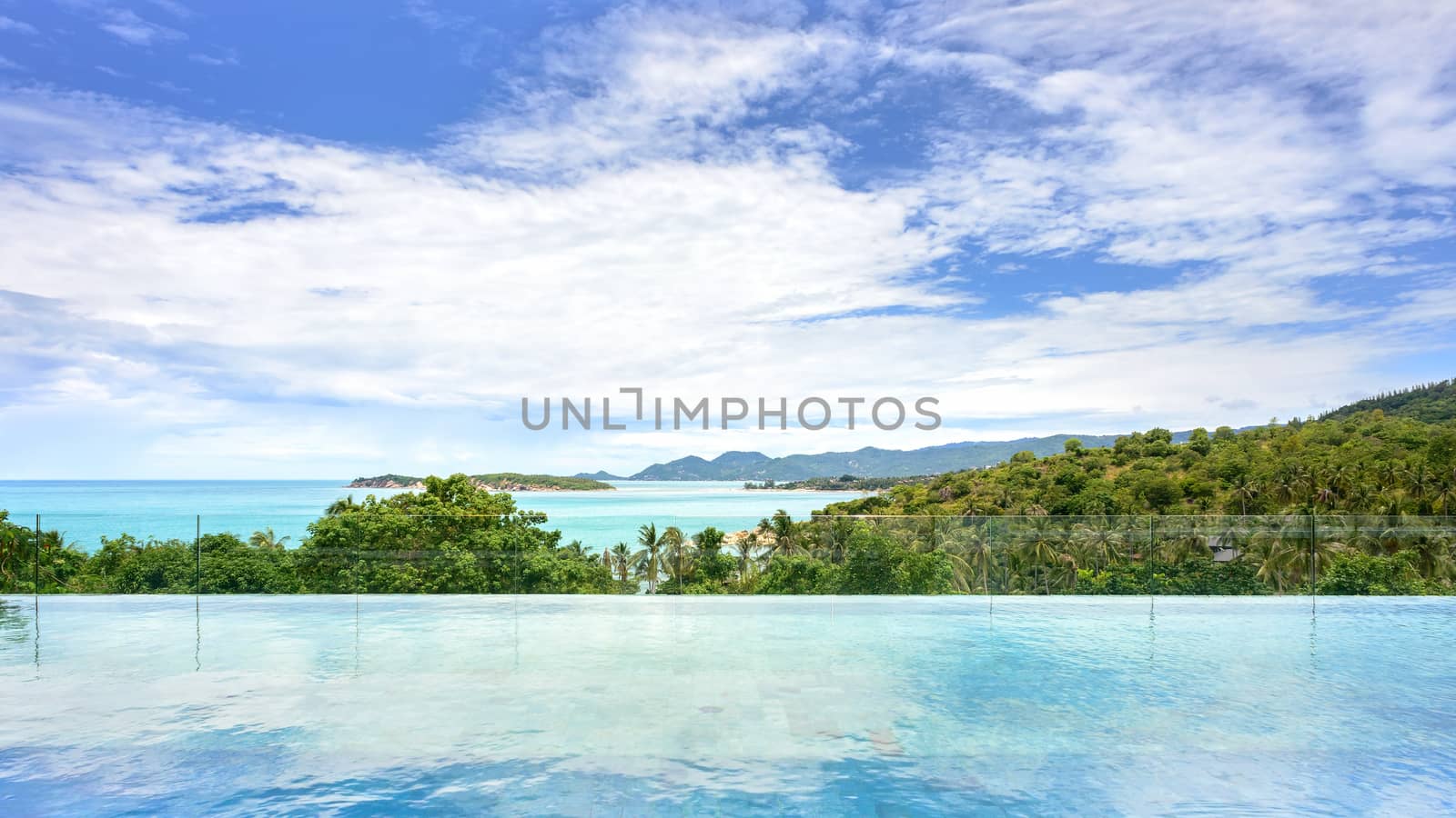 Beautiful landscape from infinity pool.