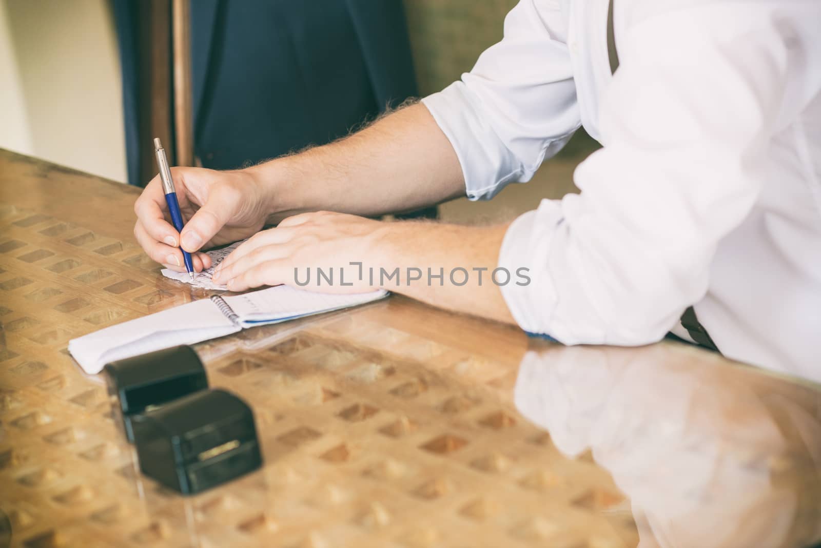 groom writing speech by hkt83000