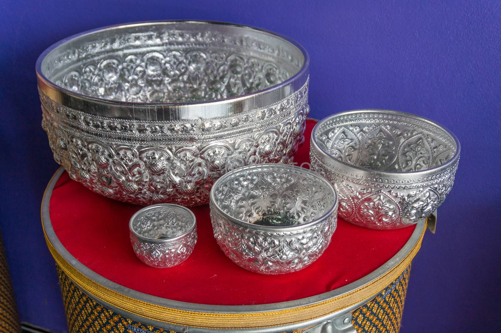 Thai Silver Bowl Set, Vary size