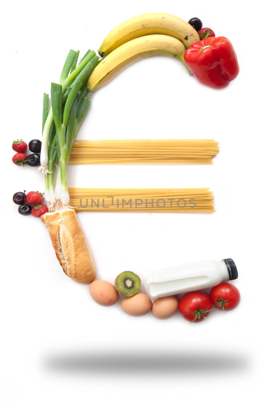 Euro currency symbol food groceries  by unikpix