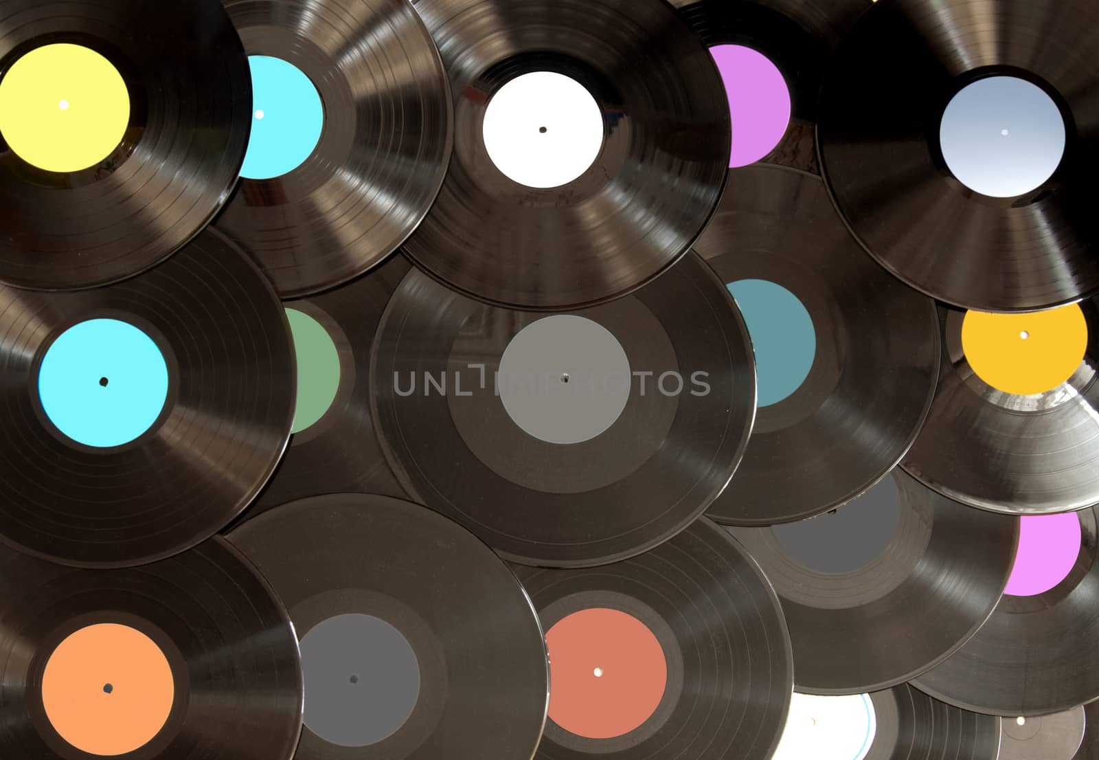 Analogue vinyl records background by unikpix