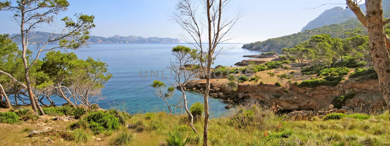 Peninsula Formentor, view from peninsula Victoria - coastal cliff coast with ocean view panorama