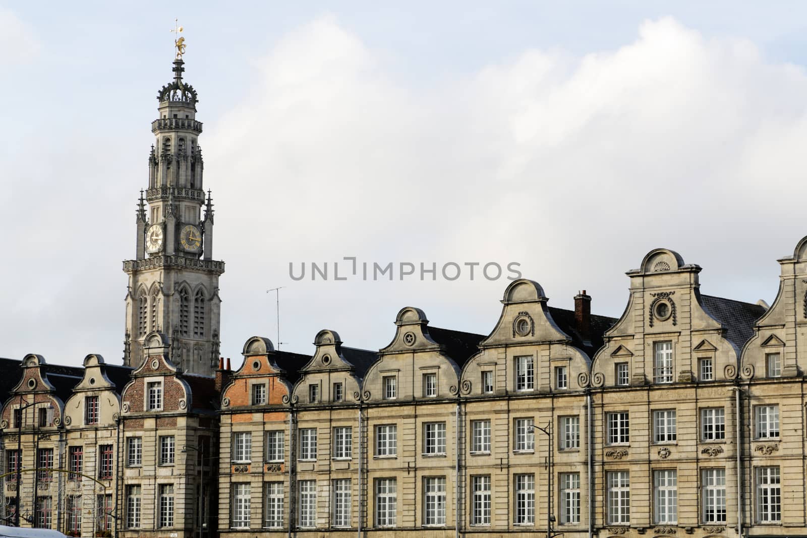 The townhall and the Grand place in the French Arras