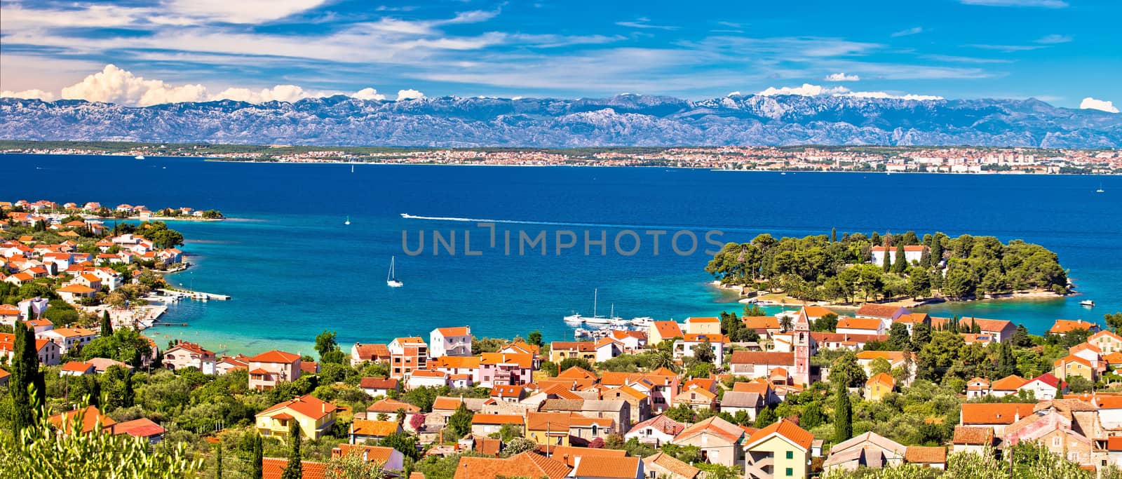 Island of Ugljan waterfront panoramic view, Preko, Dalmatia, Croatia