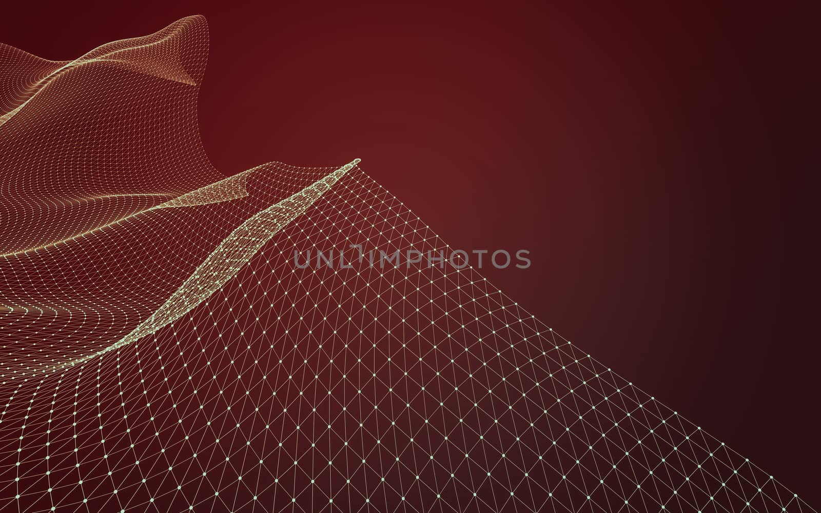 Abstract polygonal space low poly dark background with connecting dots and lines. Connection structure. 3d rendering