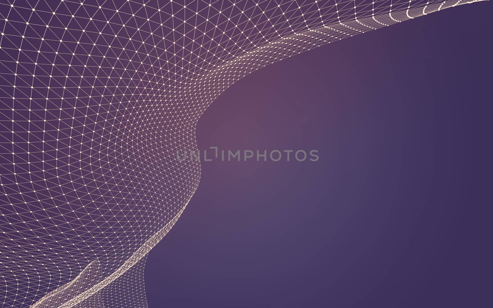 Abstract polygonal space low poly dark background with connecting dots and lines. Connection structure. 3d rendering