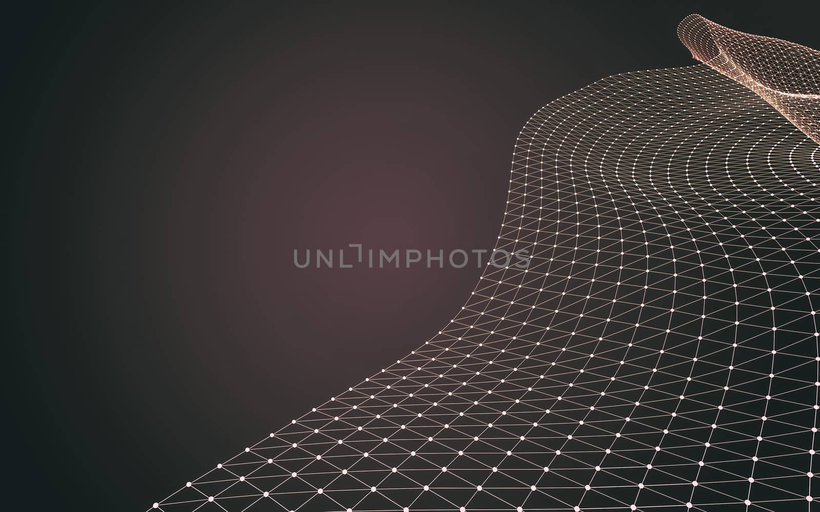 Abstract polygonal space low poly dark background with connecting dots and lines. Connection structure. 3d rendering