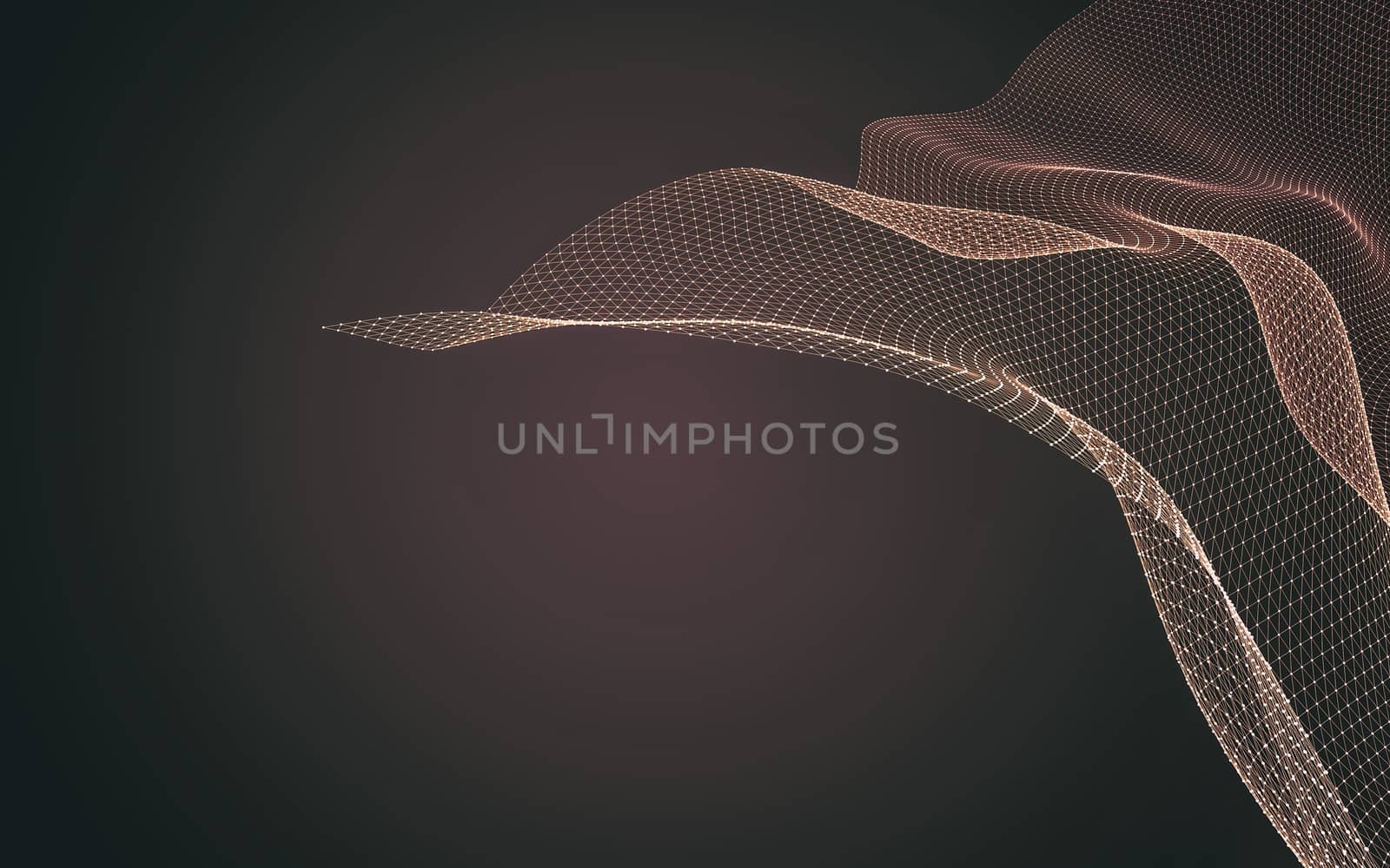 Abstract polygonal space low poly dark background with connecting dots and lines. Connection structure. 3d rendering