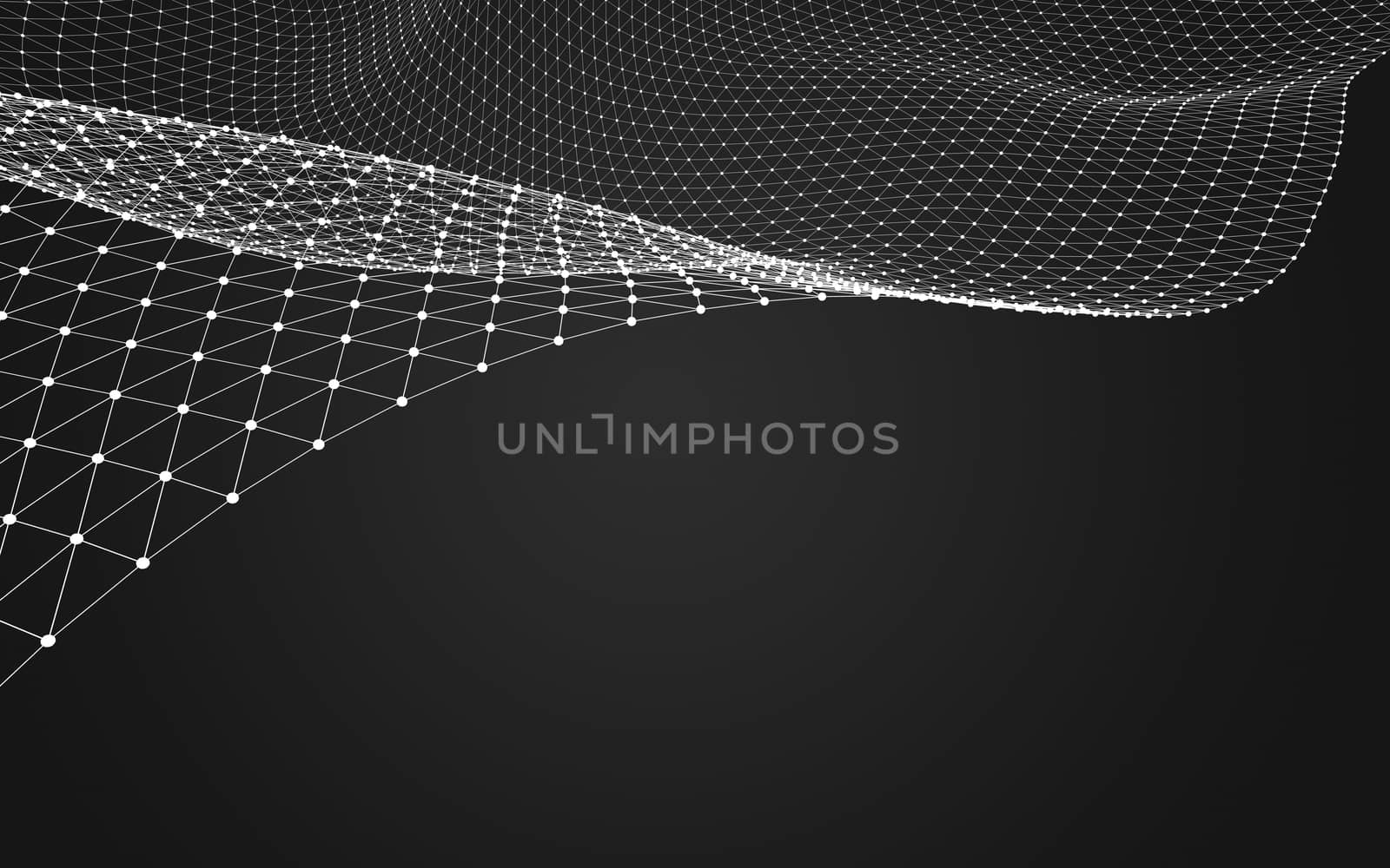 Abstract polygonal space low poly dark background with connecting dots and lines. Connection structure. 3d rendering