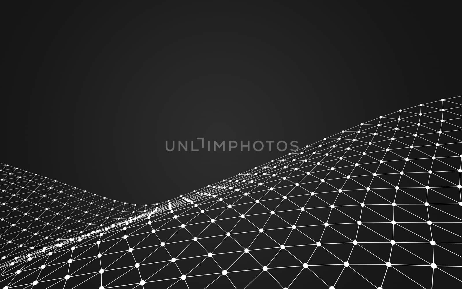 Abstract polygonal space low poly dark background with connecting dots and lines. Connection structure. 3d rendering