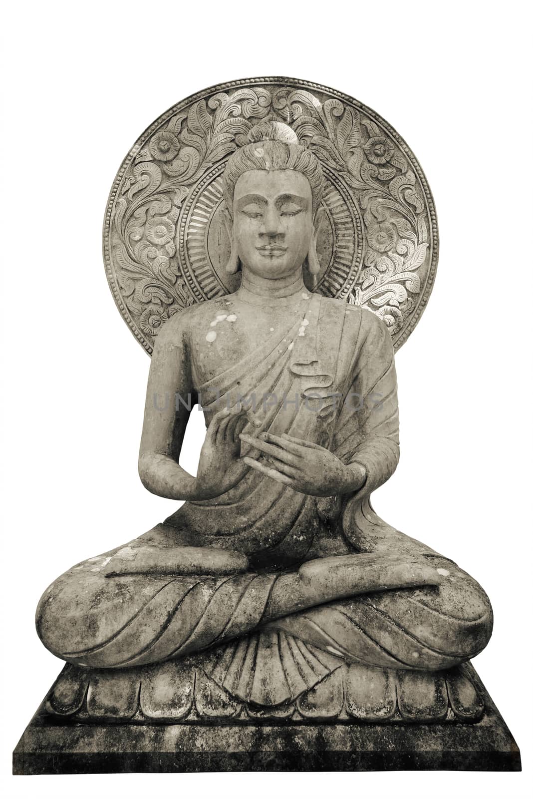 Buddha statue on white background, isolated.