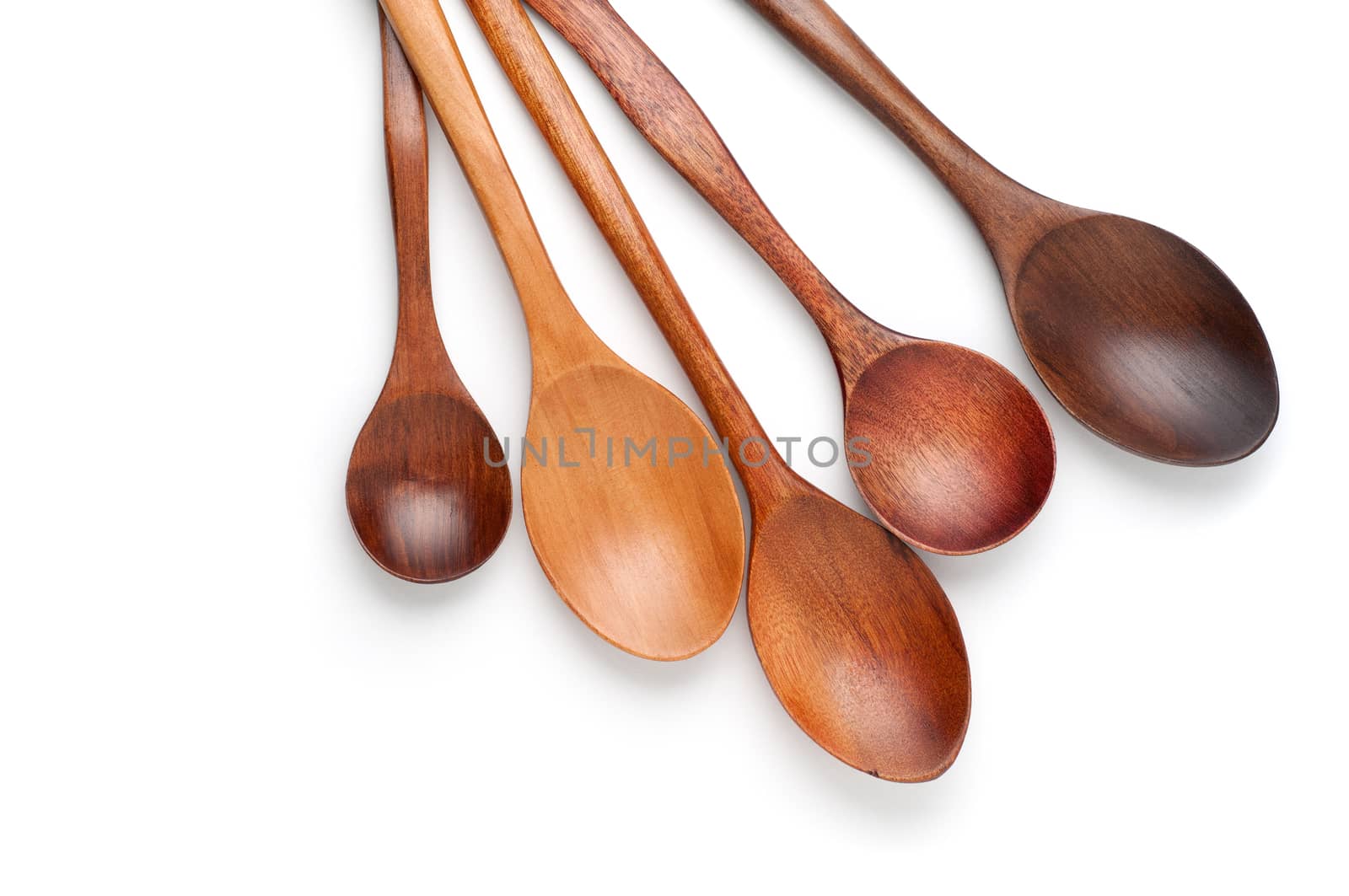 Wooden Spoons isolated on white background