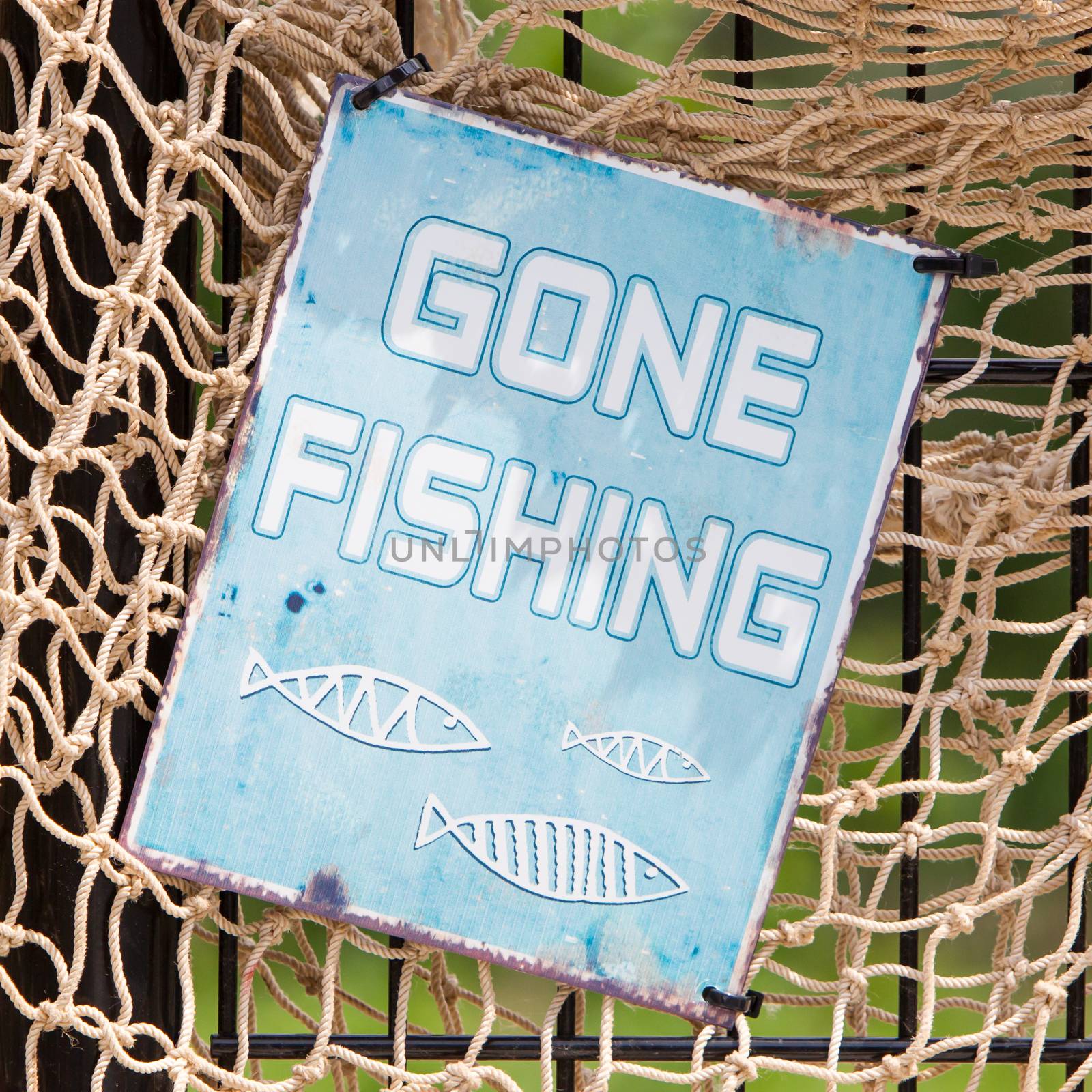 Gone fishing sign by michaklootwijk