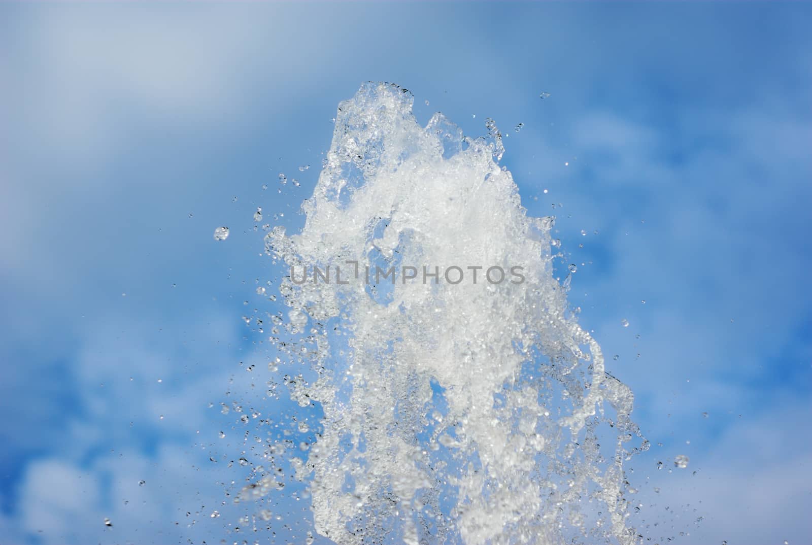 blue water splash crystal clear droplets