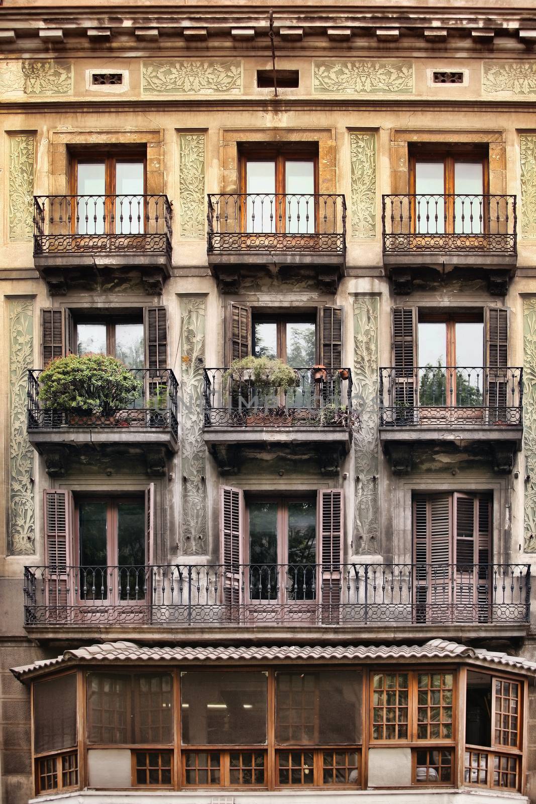 Typical Art Nouveau building in Barcelona, Spain
