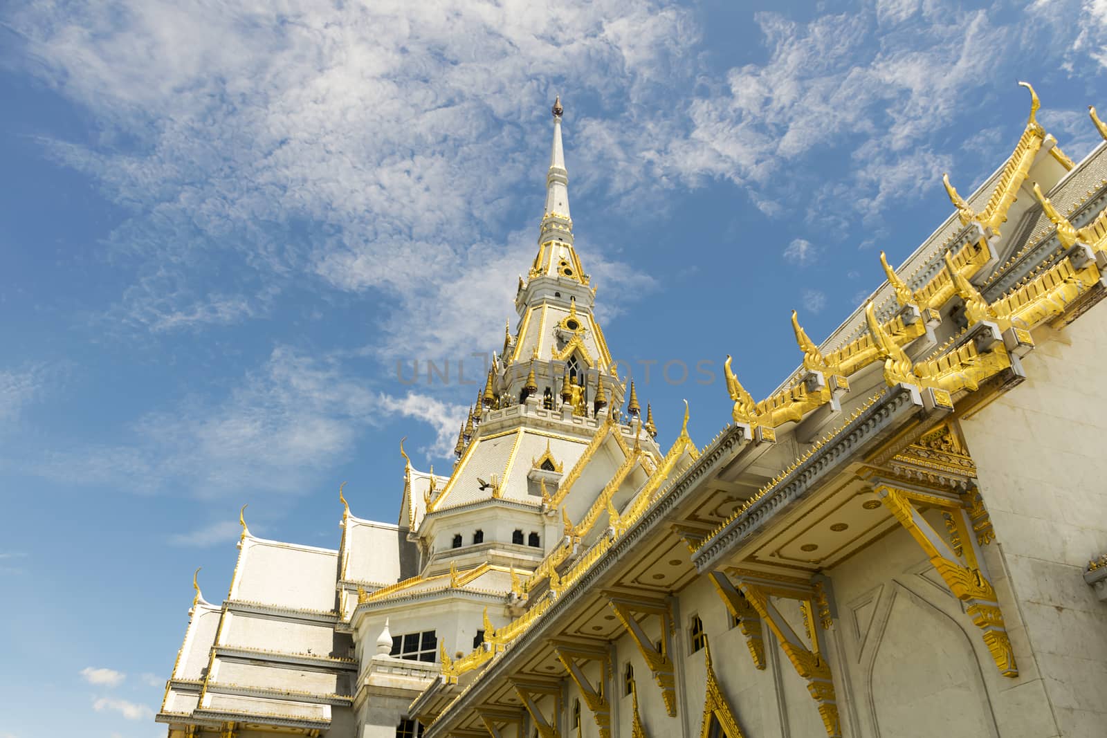 Beautiful marble church/temple Wat Sothorn, Chachoengsao Thailand