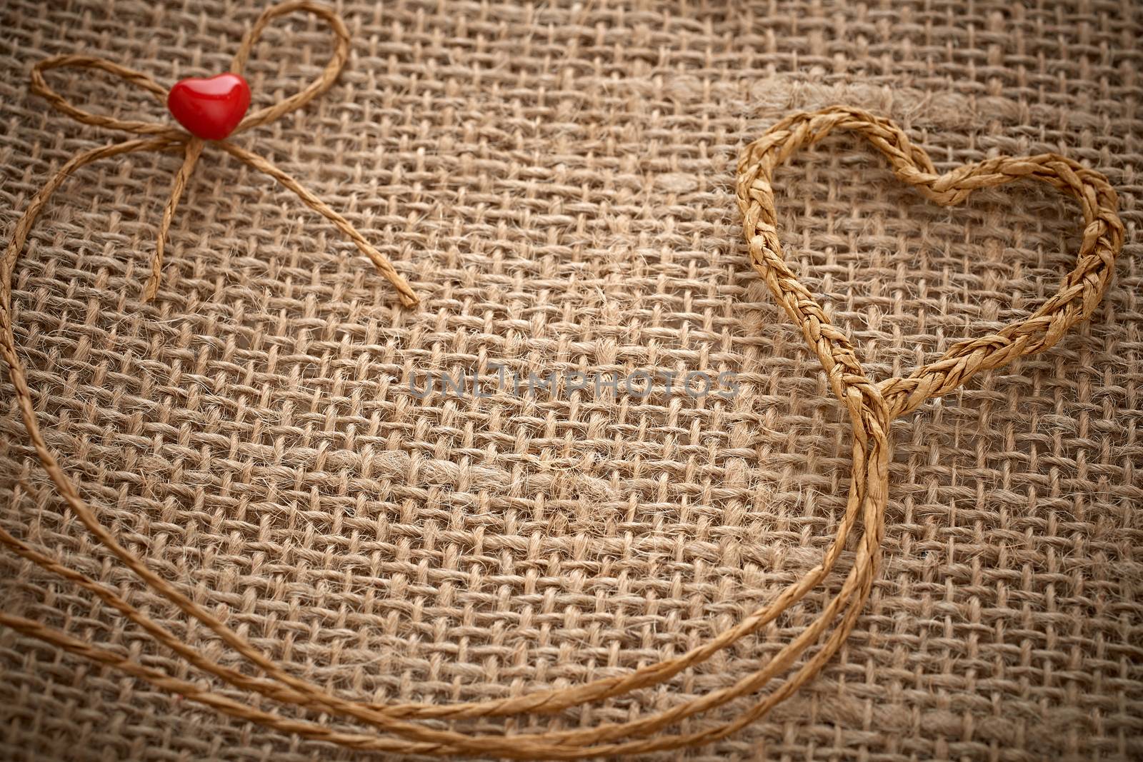 Love hearts, Valentines Day. Heart handmade, twine by 918