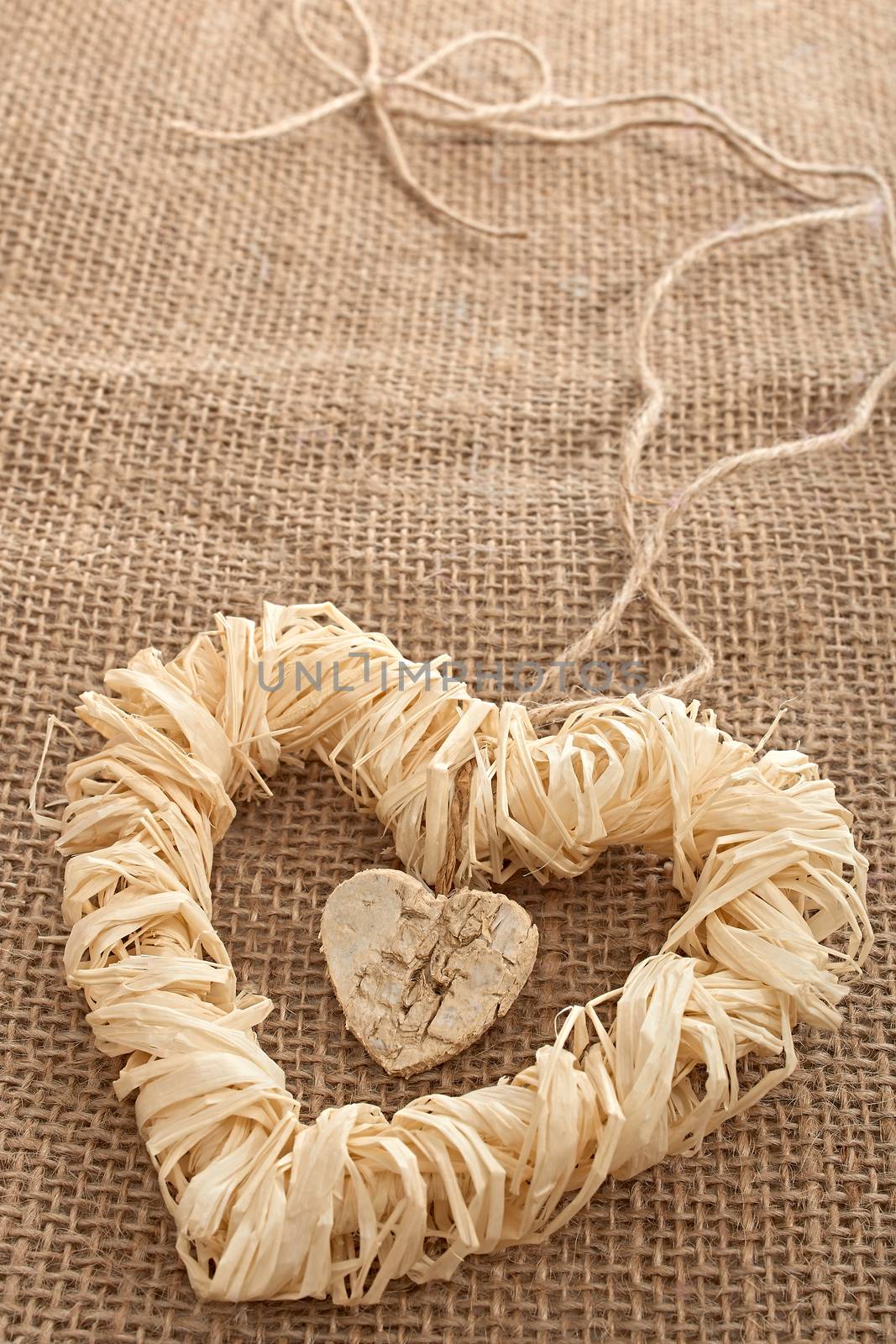 Love hearts, Valentines Day. Heart made of straw by 918