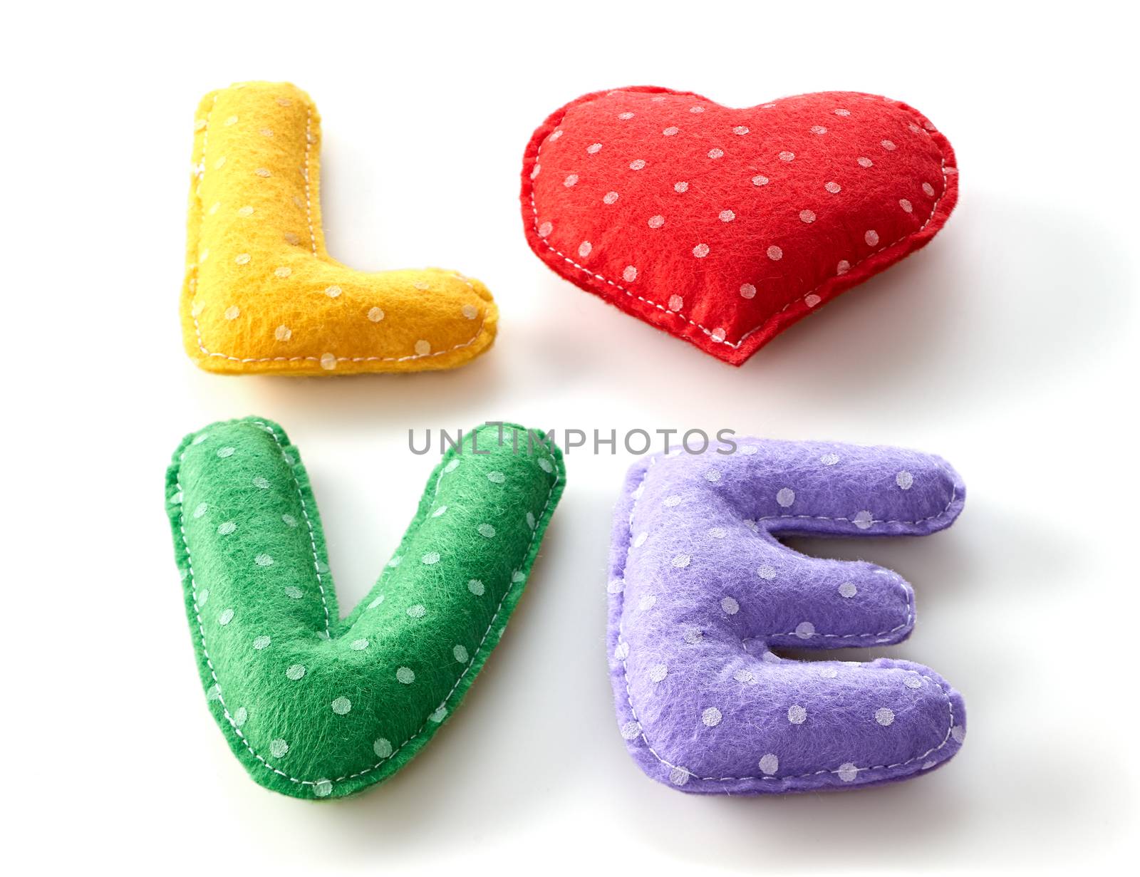 Love, Valentines Day. Word polka dots, heart,white by 918