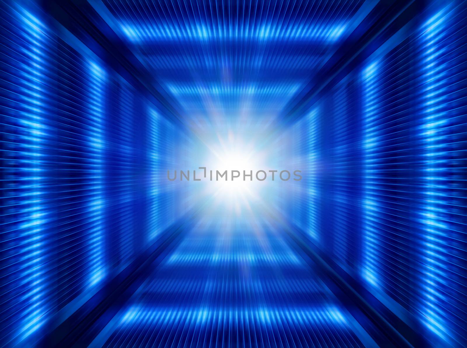 futuristic light in tunnel by ssuaphoto