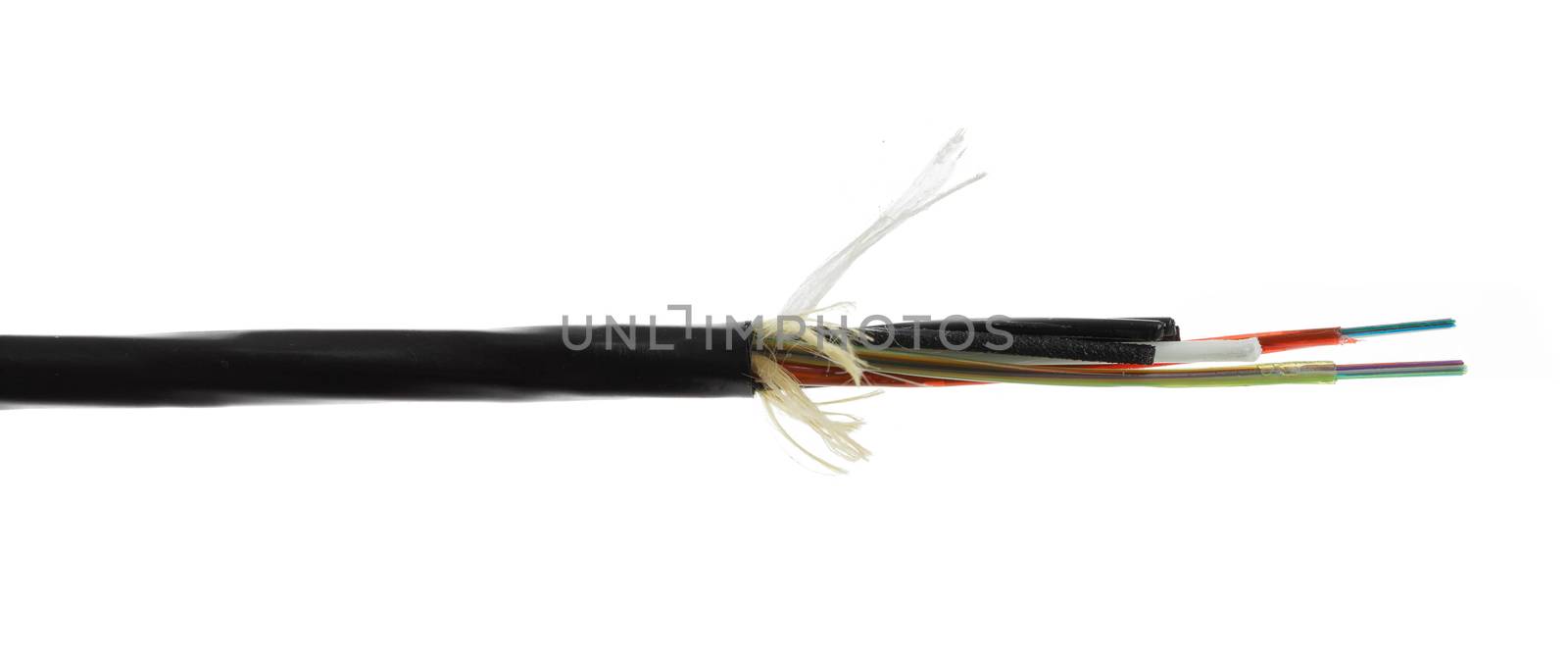 Fiber optic cable detail isolated on white by artush