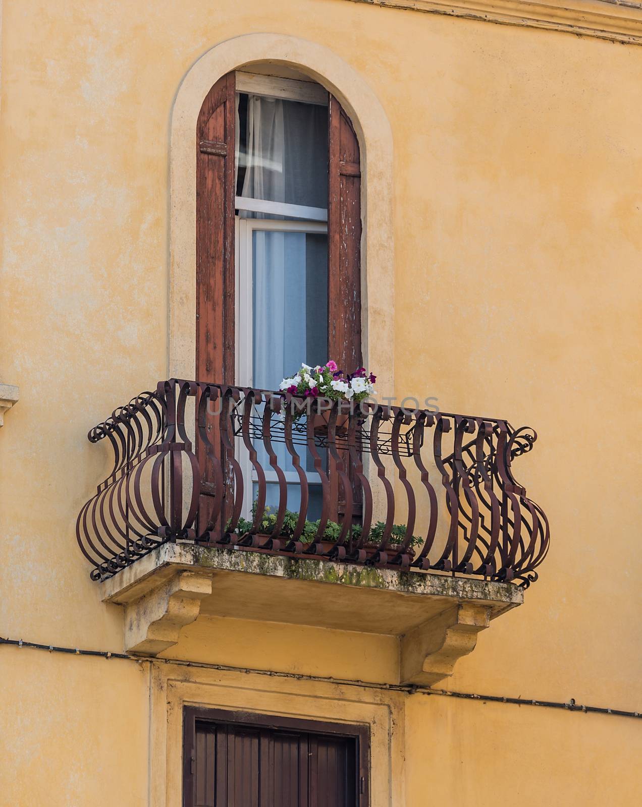 old window in the house with flowers