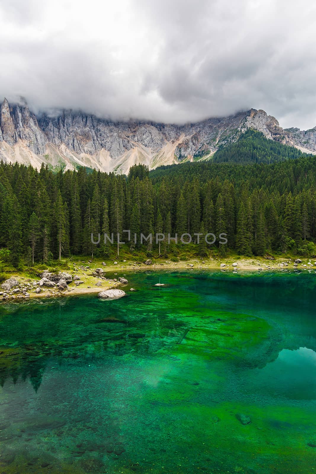 landscape the wild nature lake Misurina in the Alps