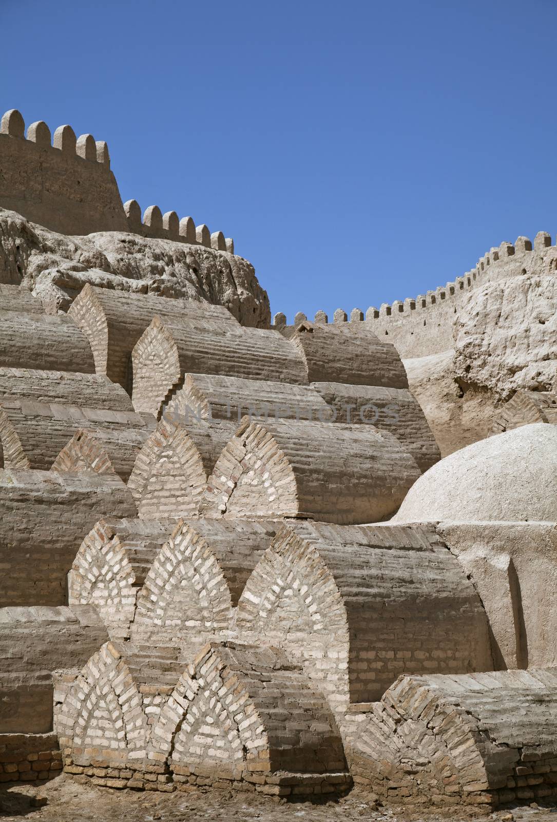Medieval cemetery around the Pahlavon Mahmud Mausoleum in Khiva, Uzbekistan