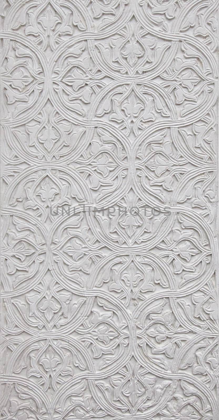 Fine plaster work mosaic in Khiva, Uzbekistan