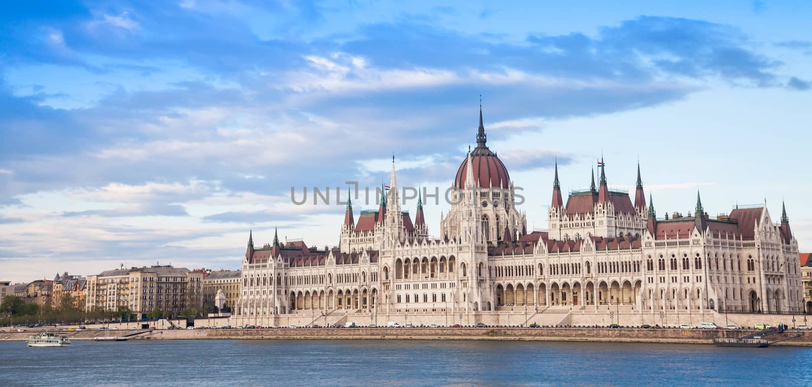 The Hungarian Parliament Building, a notable landmark of Hungary and a popular tourist destination of Budapest.