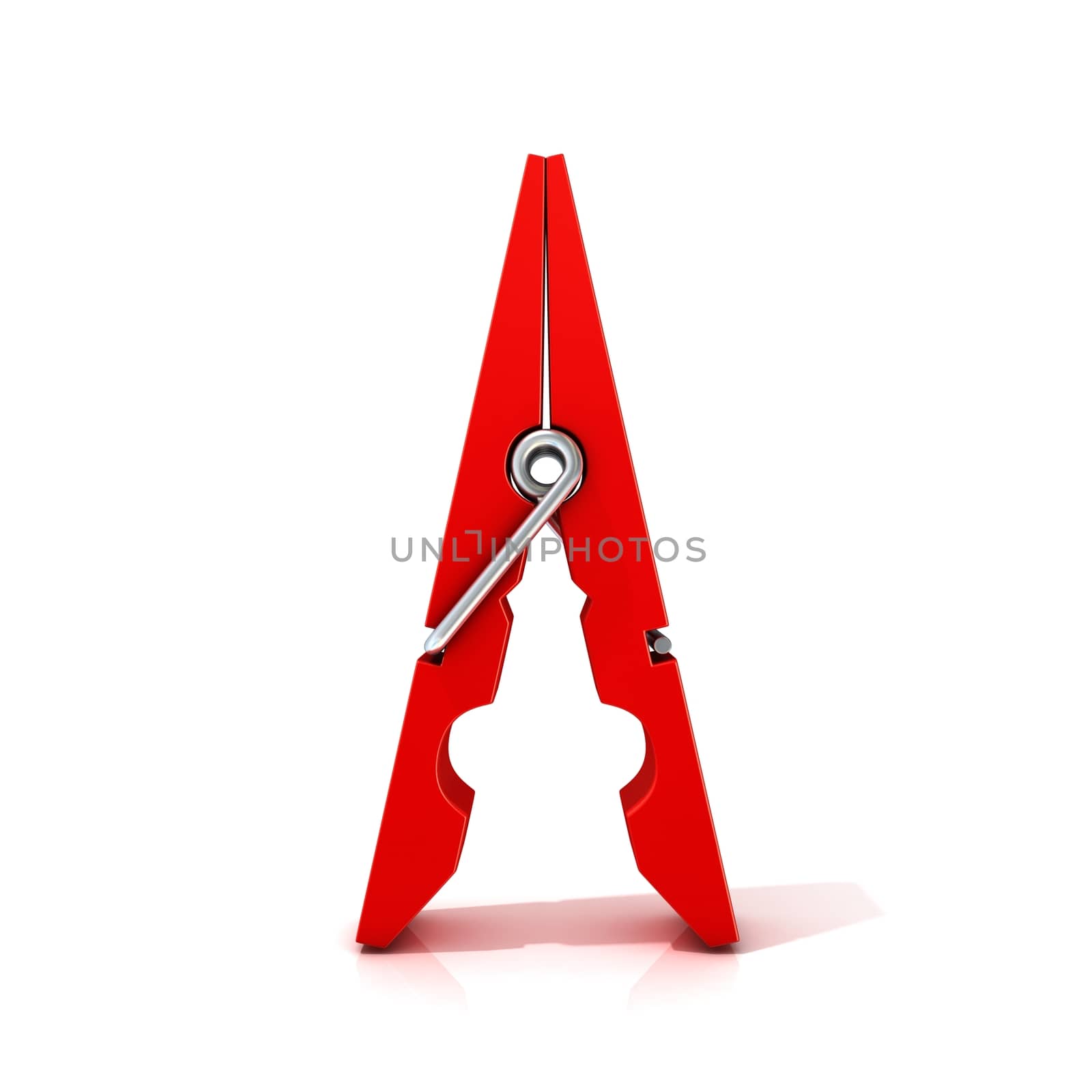Red clothes pin. Opened standing by djmilic