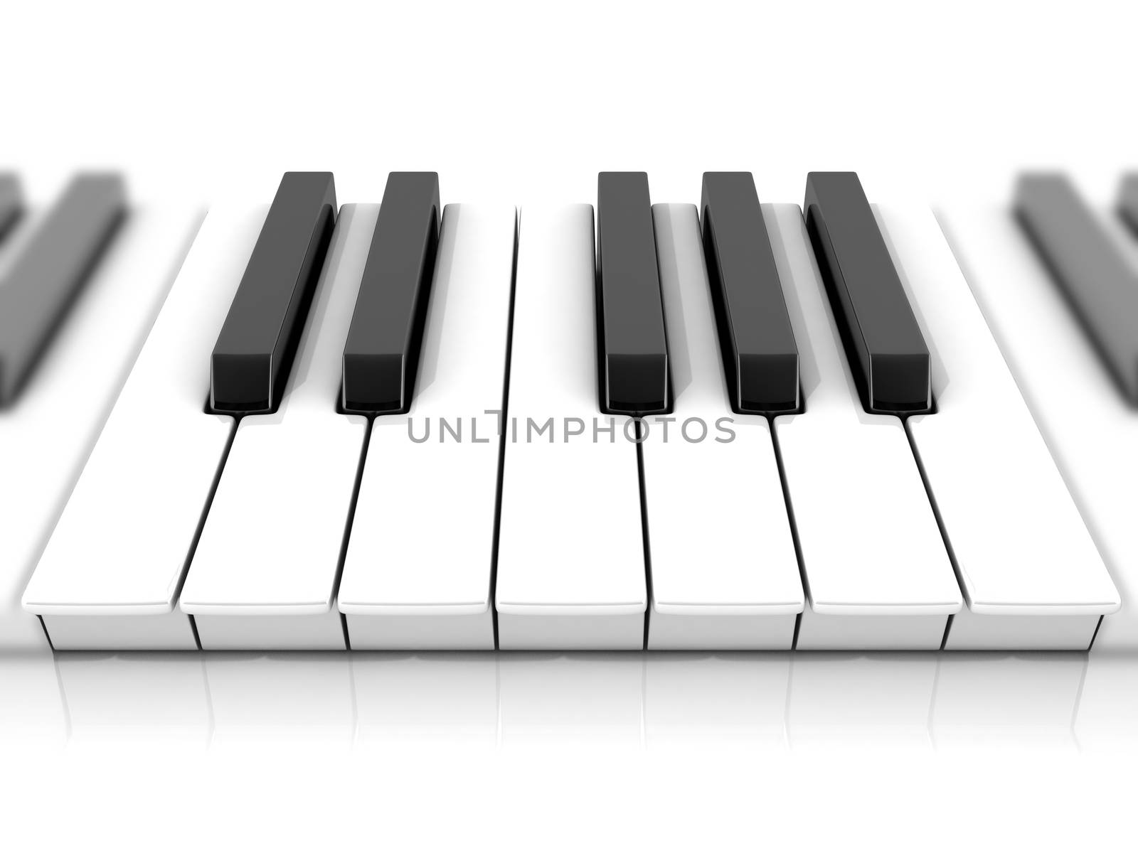 Set of piano keys. One octave. 3D by djmilic