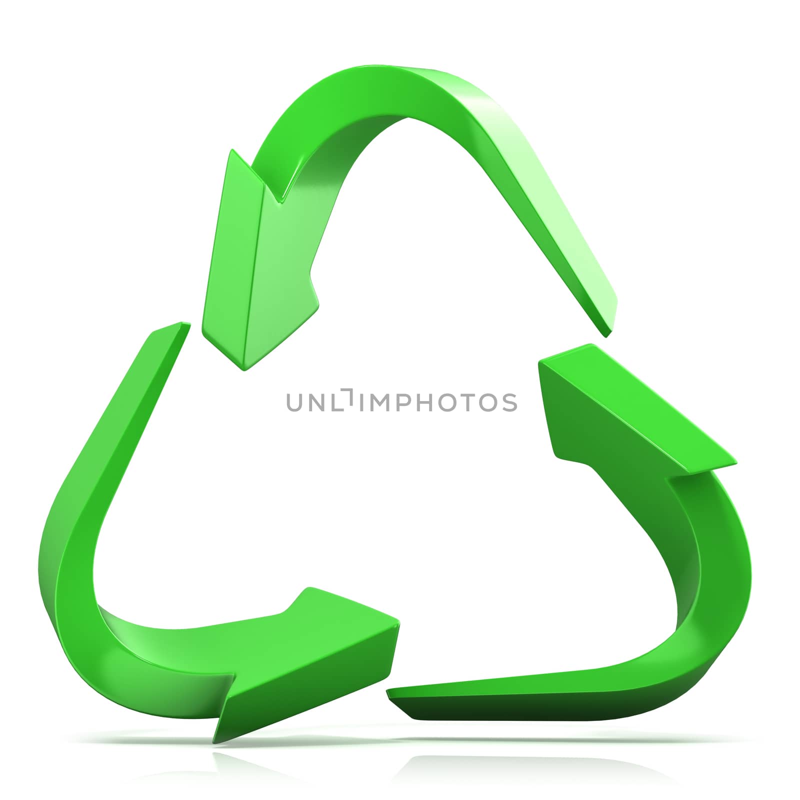 Green recycle sign, three arrows by djmilic