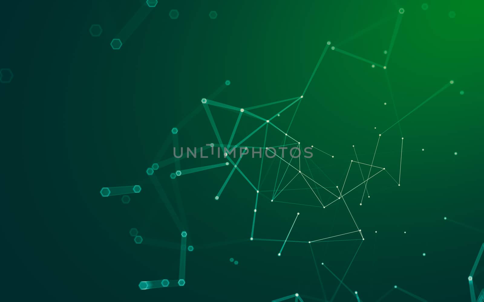 Abstract polygonal space low poly dark background with connecting dots and lines. Connection structure. 3d rendering