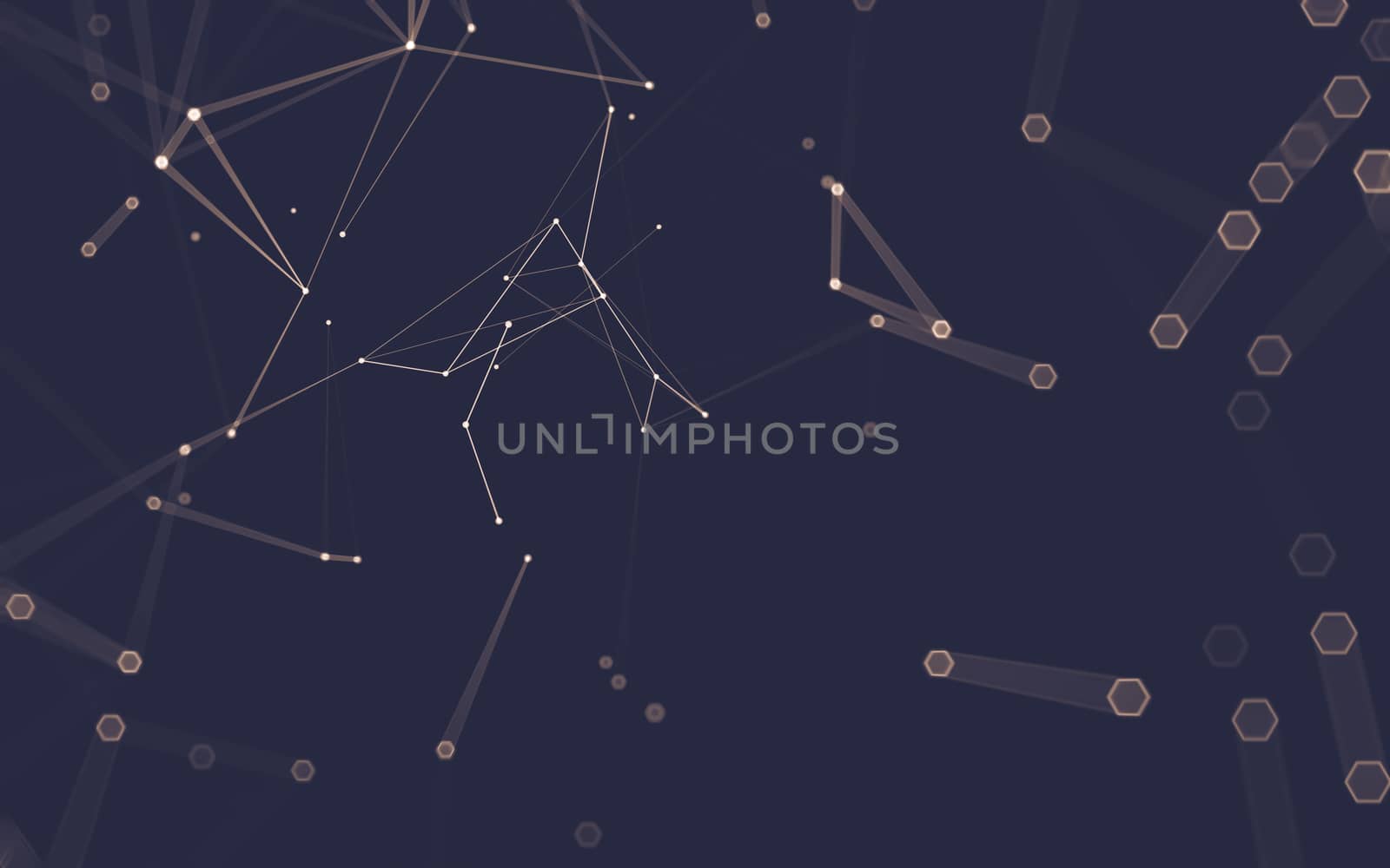 Abstract polygonal space low poly dark background with connecting dots and lines. Connection structure. 3d rendering