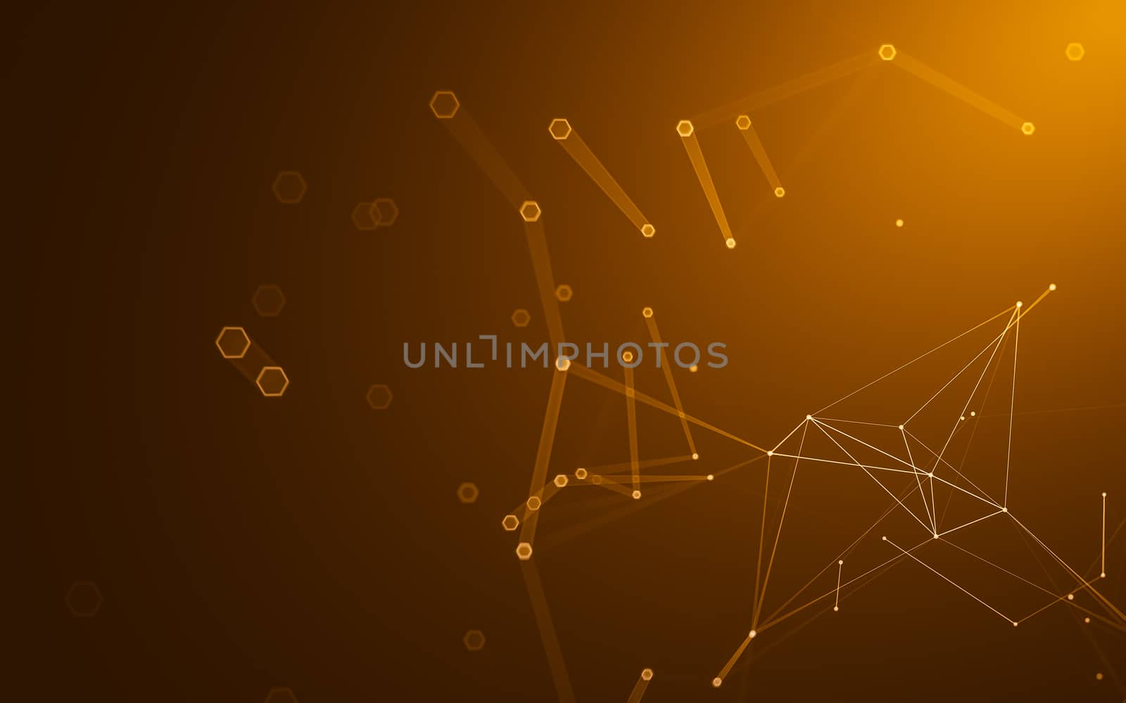 Abstract polygonal space low poly dark background with connecting dots and lines. Connection structure. 3d rendering