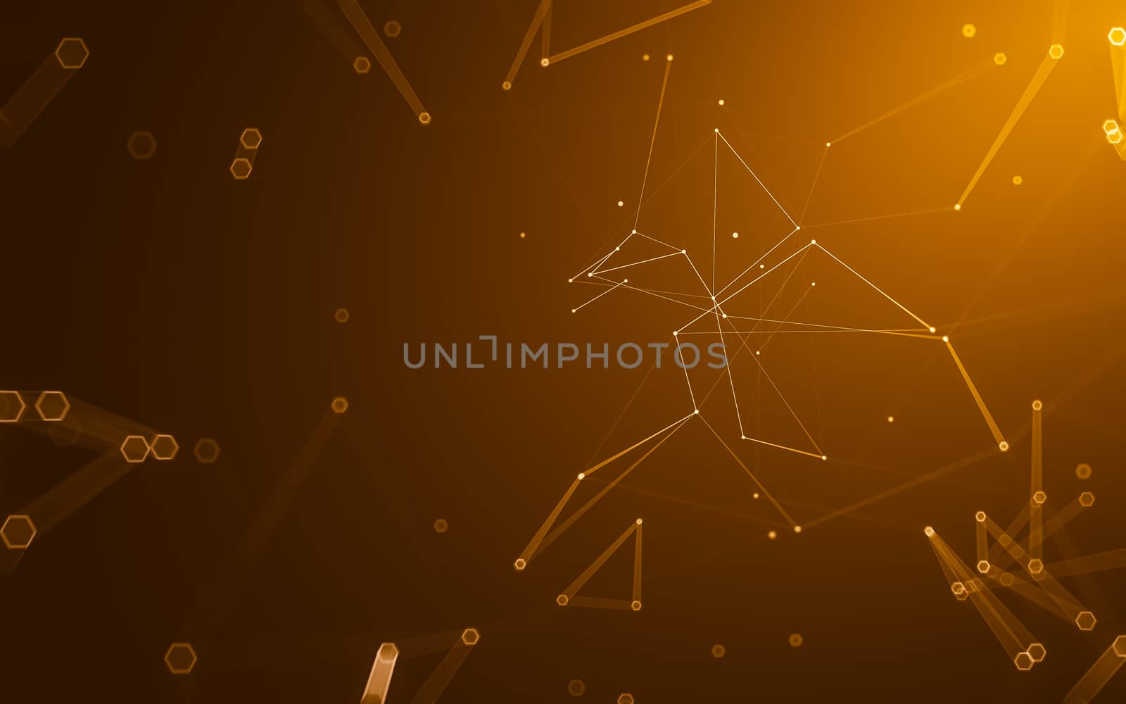 Abstract polygonal space low poly dark background with connecting dots and lines. Connection structure. 3d rendering