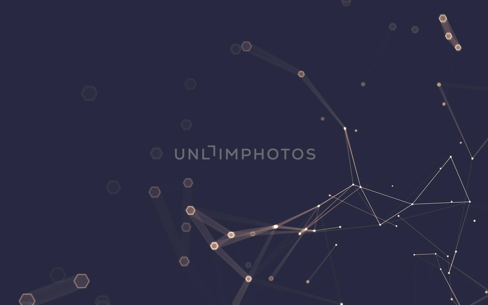 Abstract polygonal space low poly dark background with connecting dots and lines. Connection structure. 3d rendering