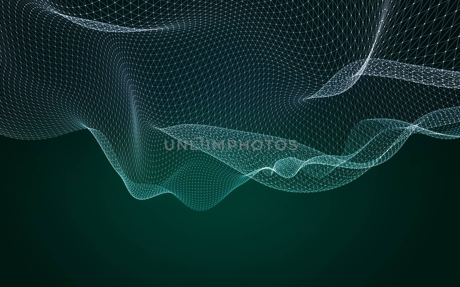 Abstract polygonal space low poly dark background with connecting dots and lines. Connection structure. 3d rendering