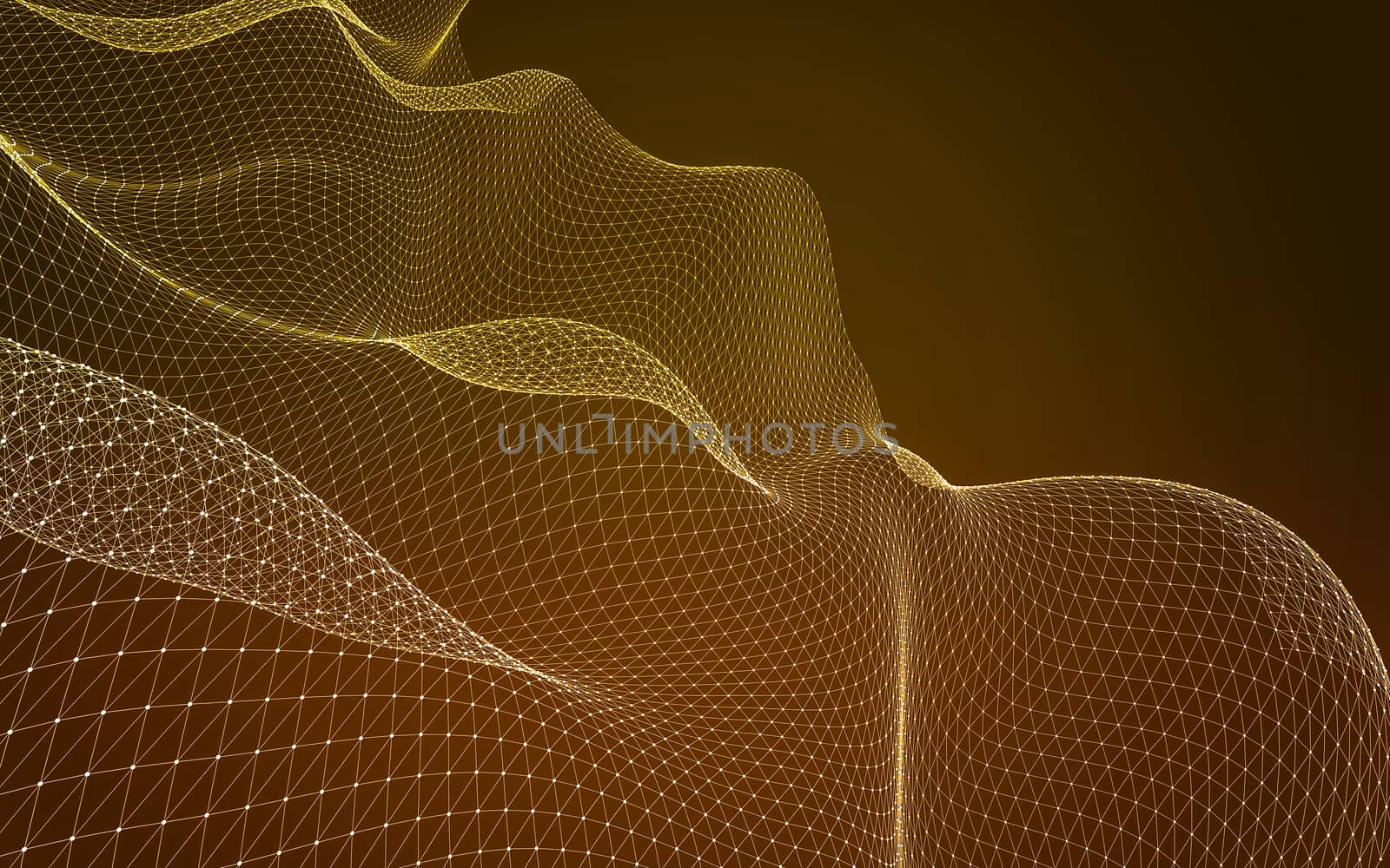 Abstract polygonal space low poly dark background with connecting dots and lines. Connection structure. 3d rendering