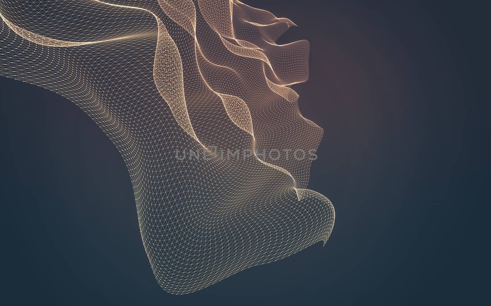 Abstract polygonal space low poly dark background with connecting dots and lines. Connection structure. 3d rendering