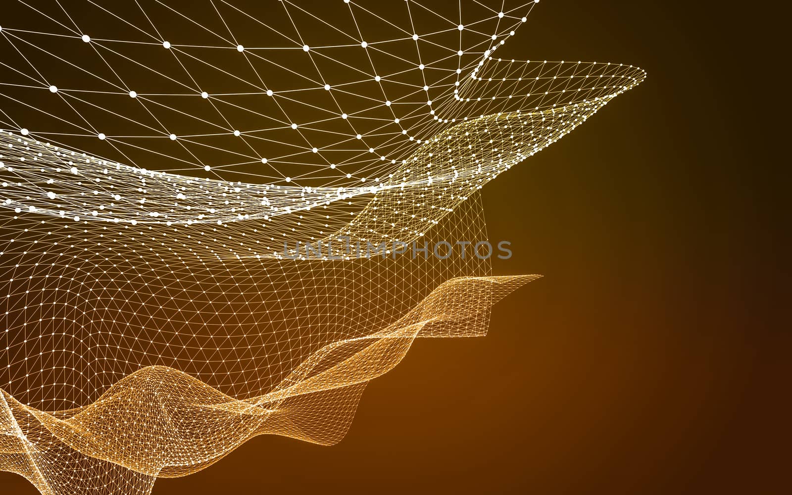 Abstract polygonal space low poly dark background with connecting dots and lines. Connection structure. 3d rendering