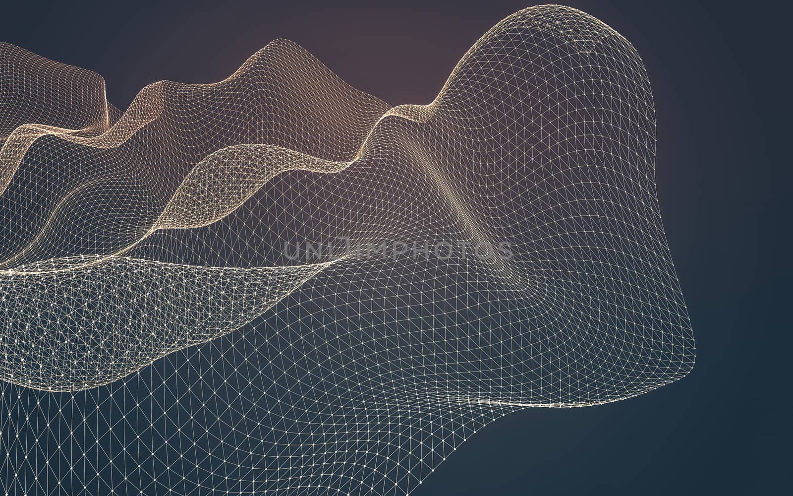 Abstract polygonal space low poly dark background with connecting dots and lines. Connection structure. 3d rendering