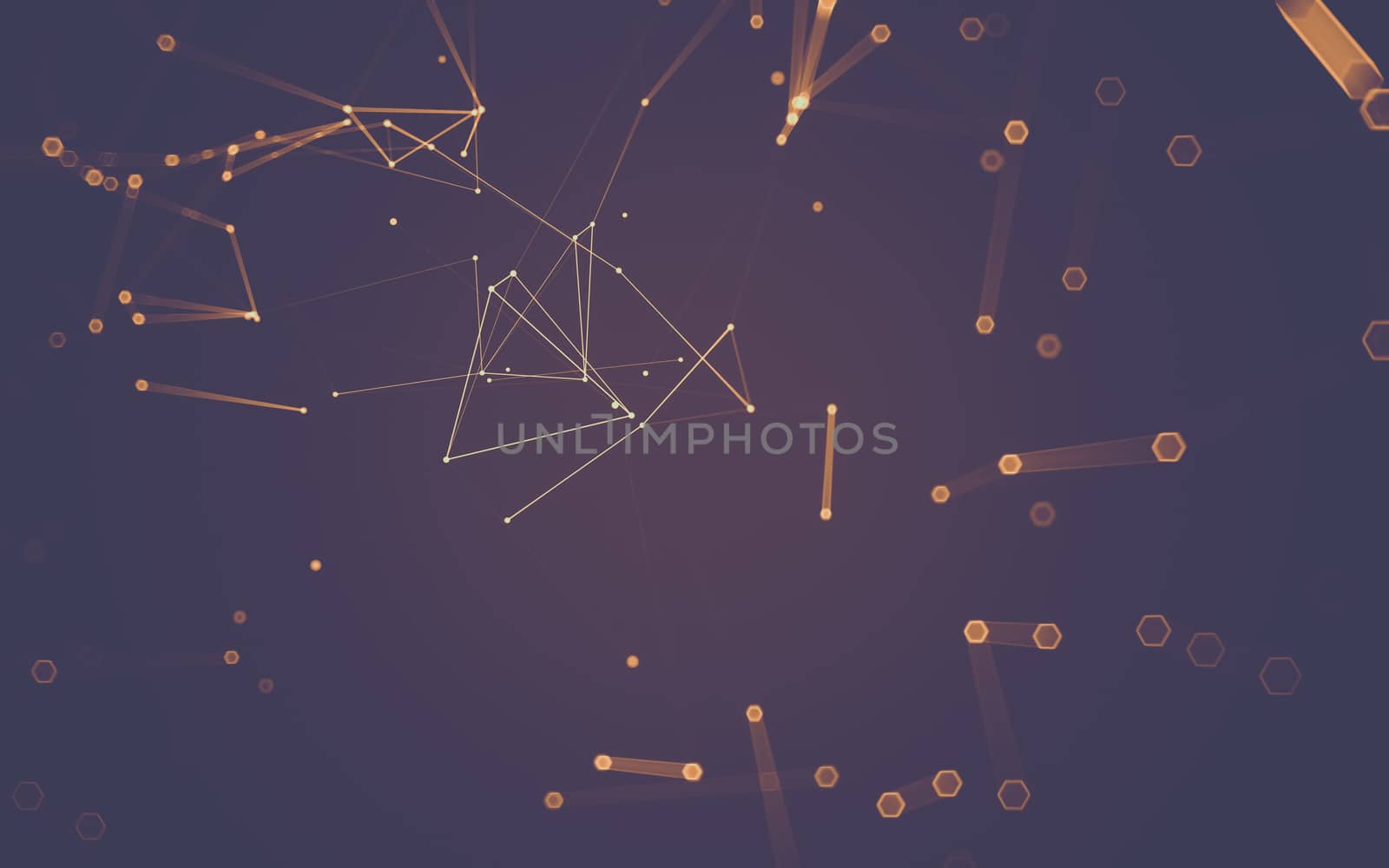 Abstract polygonal space low poly dark background with connecting dots and lines. Connection structure. 3d rendering