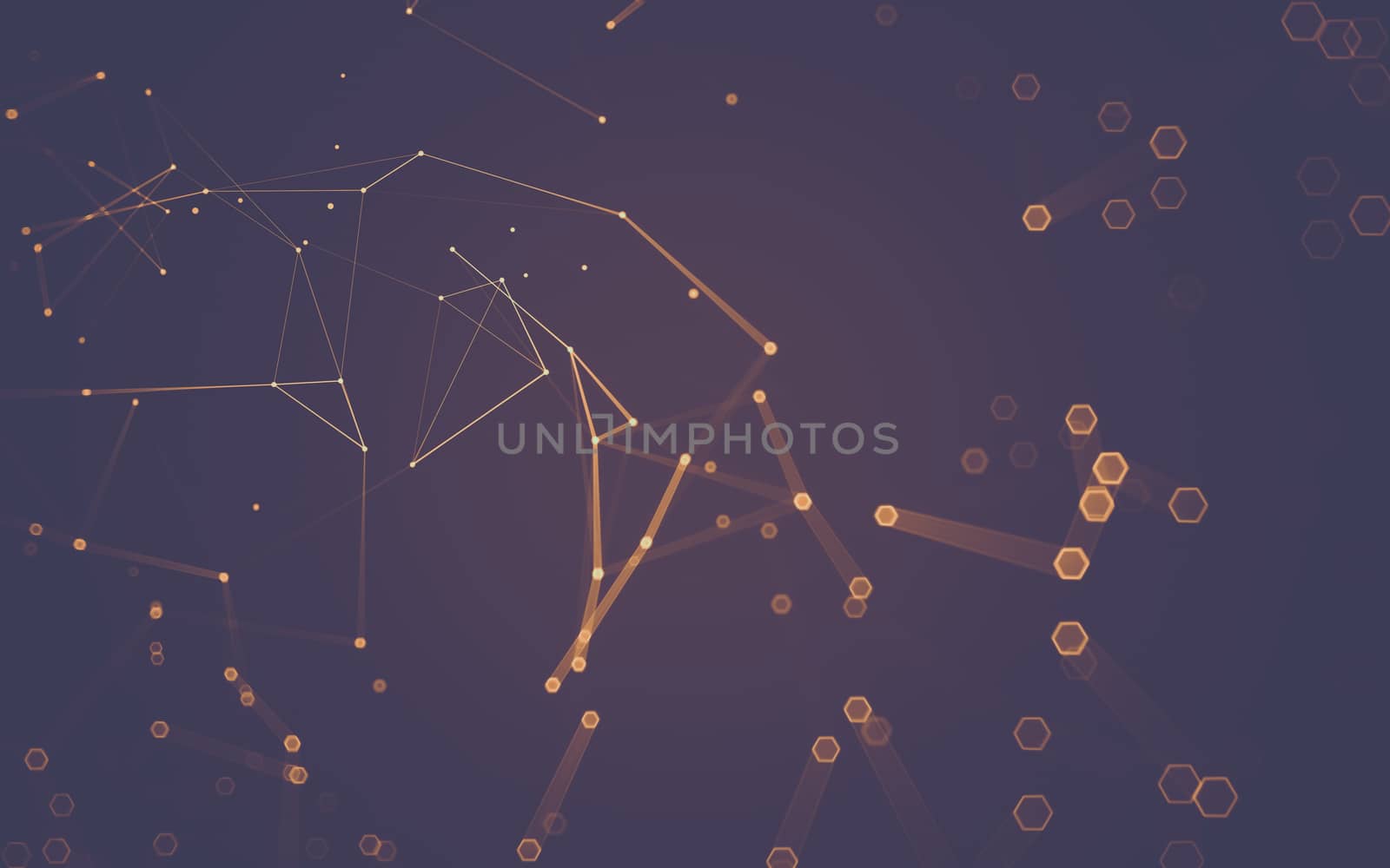 Abstract polygonal space low poly dark background with connecting dots and lines. Connection structure. 3d rendering